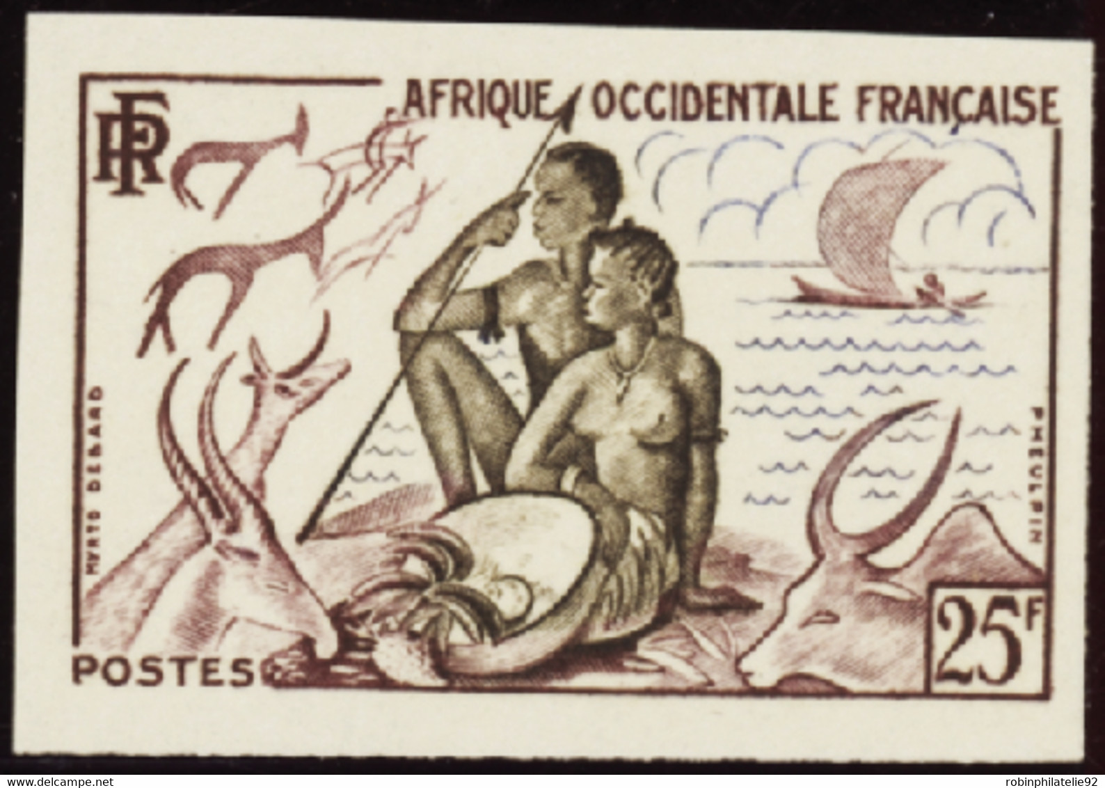 Afrique Occidentale Non Dentelés N°49 Chasse Et Pêche Qualité:** - Other & Unclassified