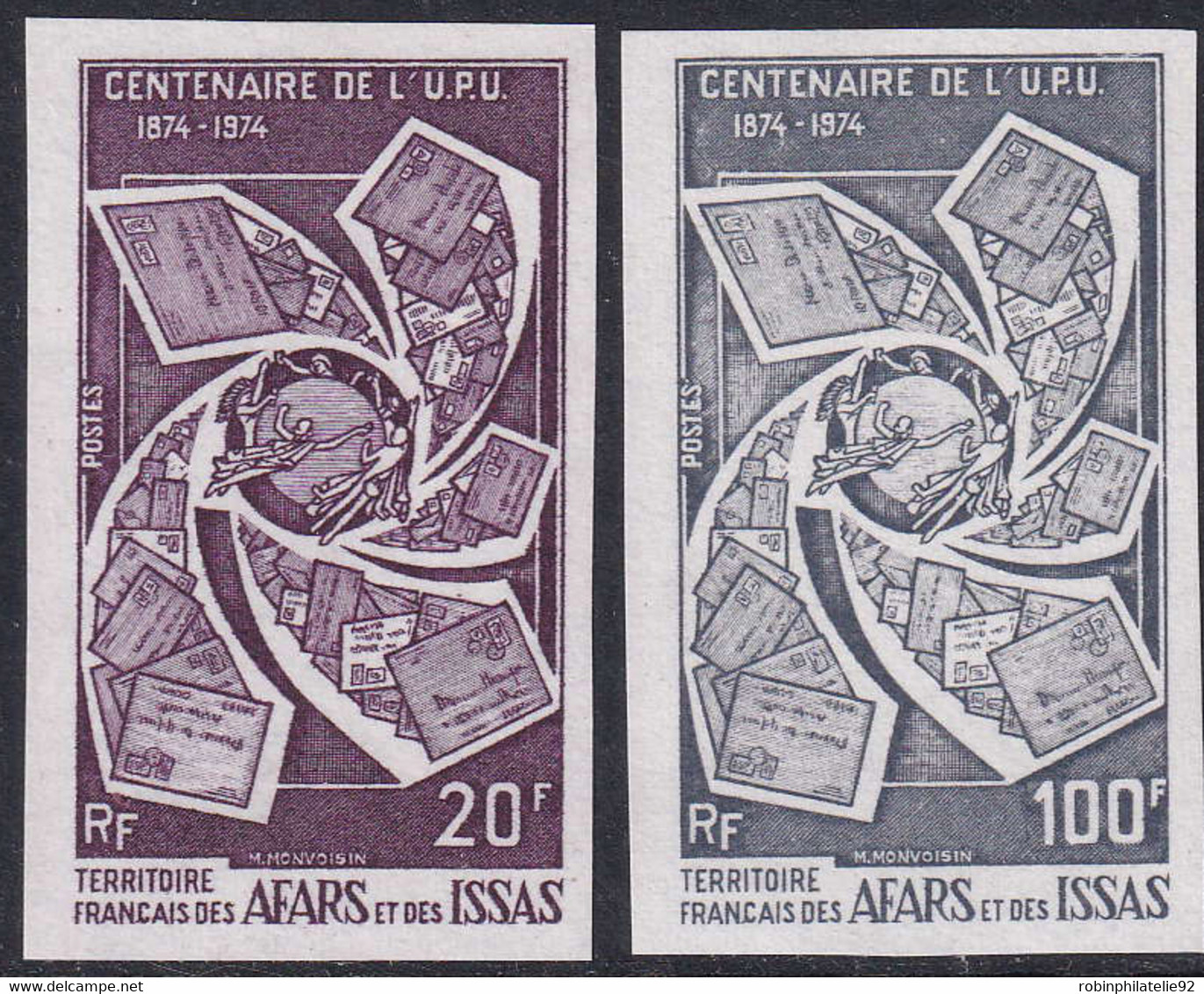 Afars Et Issas Essais De Couleur N°388 /389 UPU 2 Valeurs Qualité:** - Andere & Zonder Classificatie