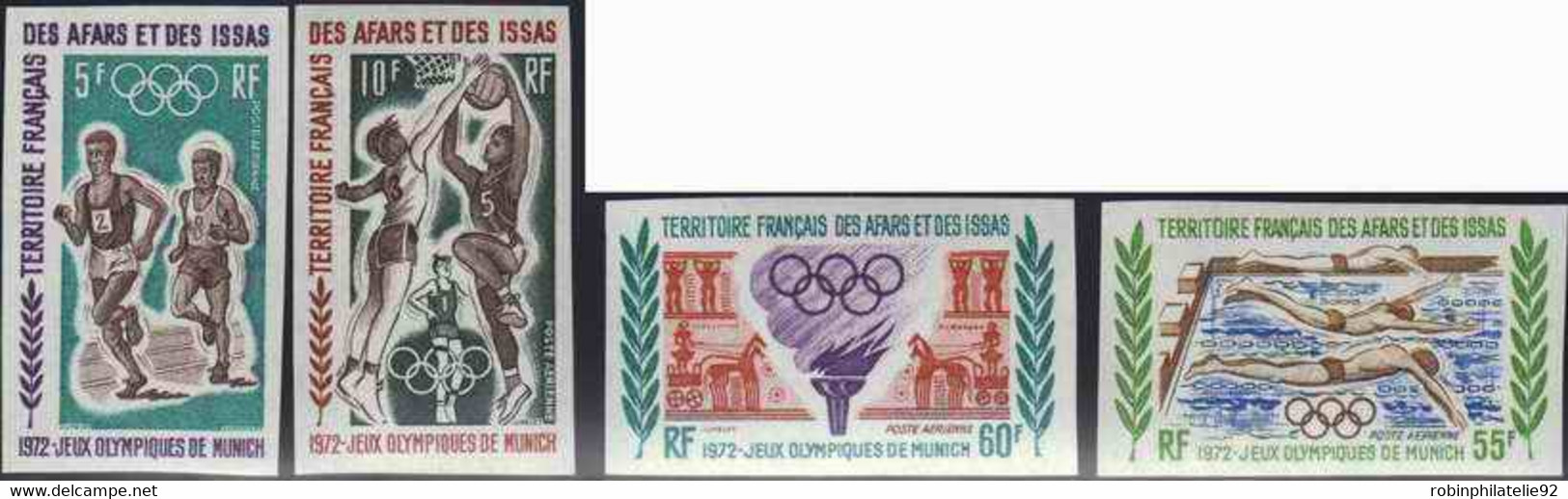 Afars Et Issas Non Dentelés Poste Aérienne N°72 /75 Jeux Olympiques  De Munich 1972 4 Valeurs Qualité:** - Autres & Non Classés