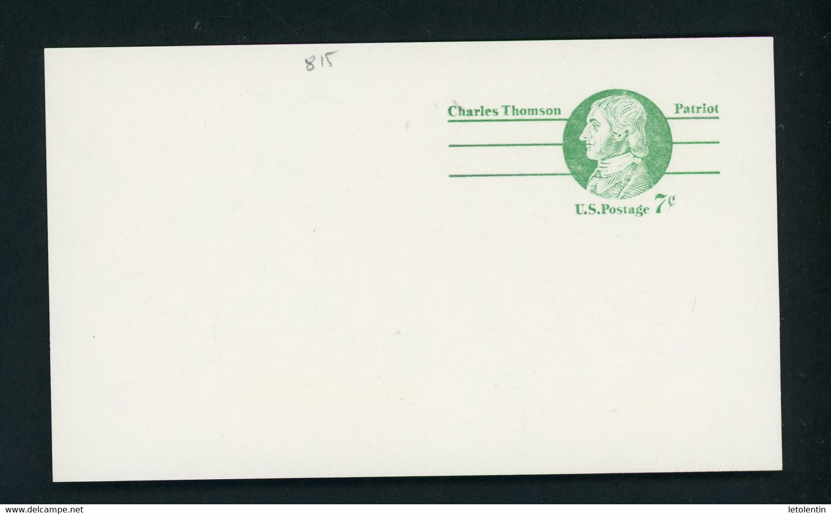 USA - ENTIER POSTAL DE 7c - CHARLES THOMSON ** - Autres & Non Classés