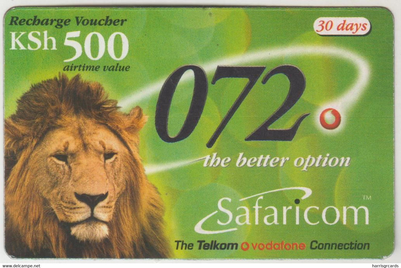 KENYA - Lion, Safaricom Refill Card , Expiry Date:31/01/2003, 500 Ksh ,used - Kenya