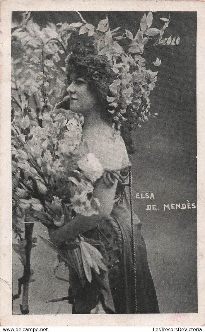 CPA - Elsa De Mendes - Gros Bouquet De Fleurs - Artiste - Theatre - Carte Circulée En 1905 - Theatre