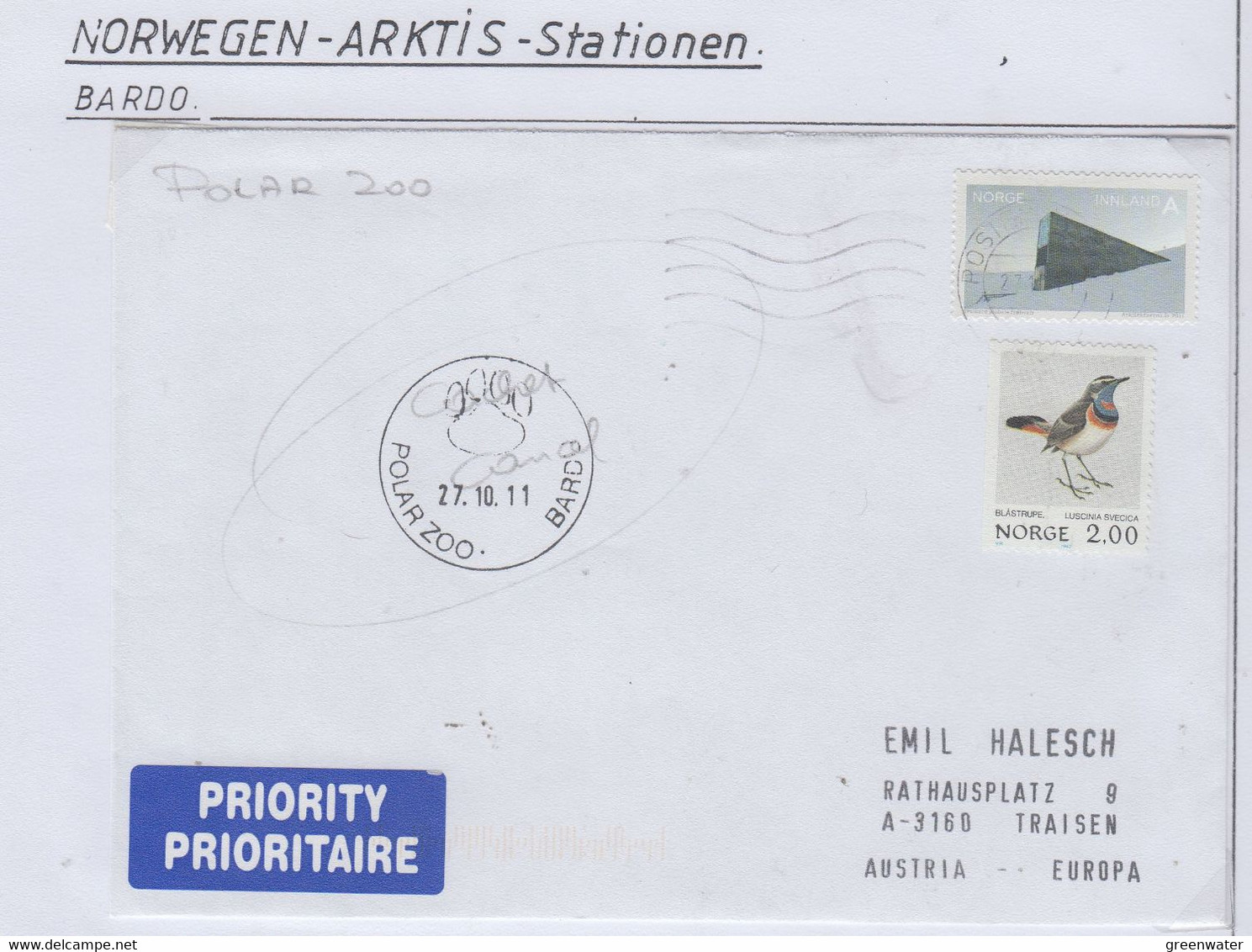 Norway Polar Zoo Bardo Cover Ca Polar Zoo Bardo 27.10.2011 (NI167) - Faune Arctique