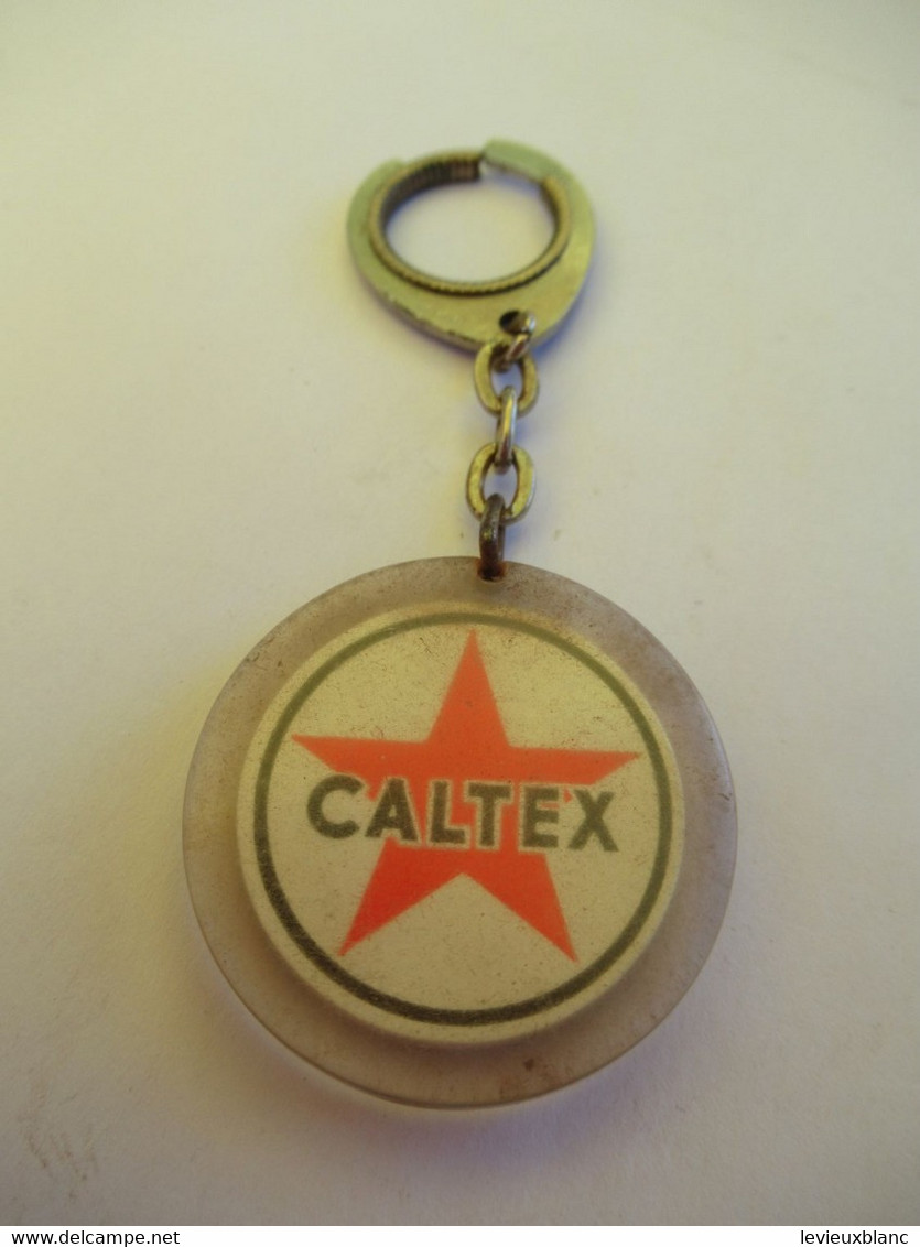 Porte-Clés Publicitaire Ancien/Pétrolier / CALTEX +St Christophe/Plastique /Vers 1960-1970    POC539 - Schlüsselanhänger