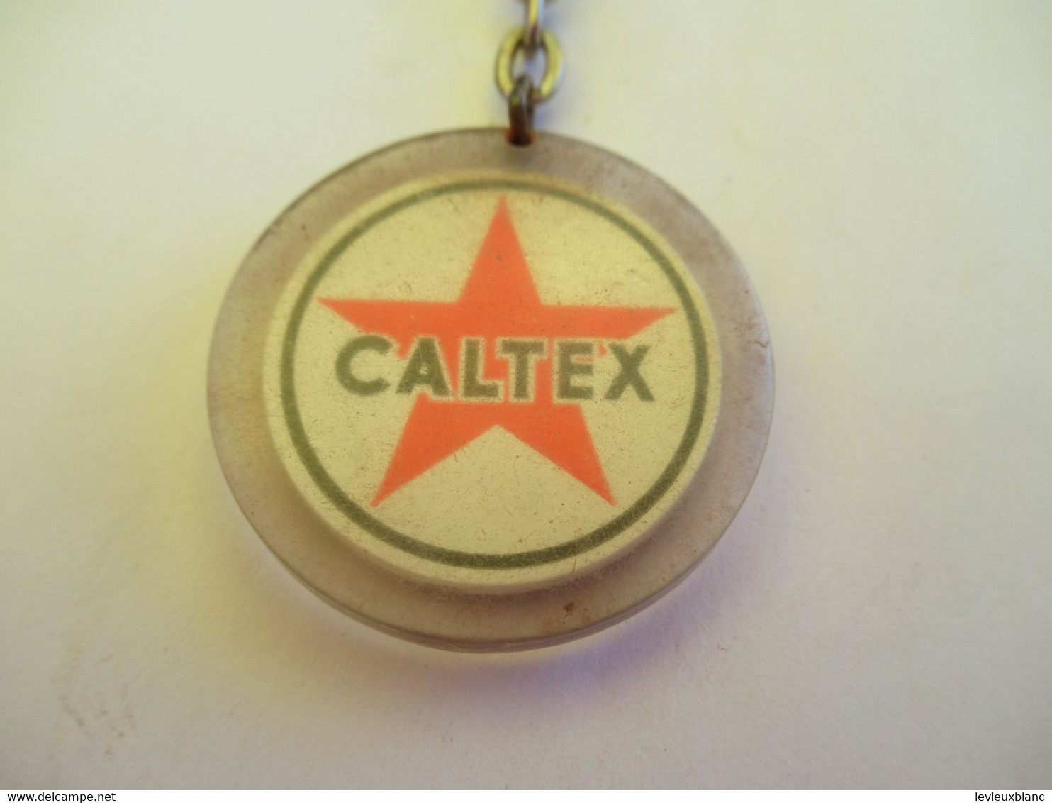 Porte-Clés Publicitaire Ancien/Pétrolier / CALTEX +St Christophe/Plastique /Vers 1960-1970    POC539 - Porte-clefs