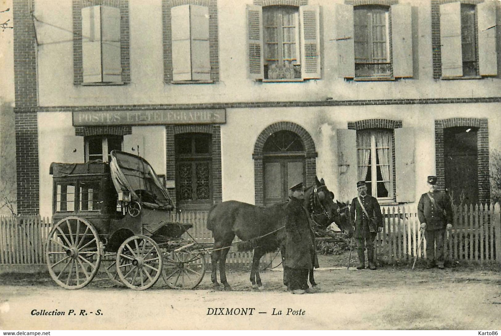 Dixmont * La Place De La Poste * Ptt * Attelage Diligence - Dixmont