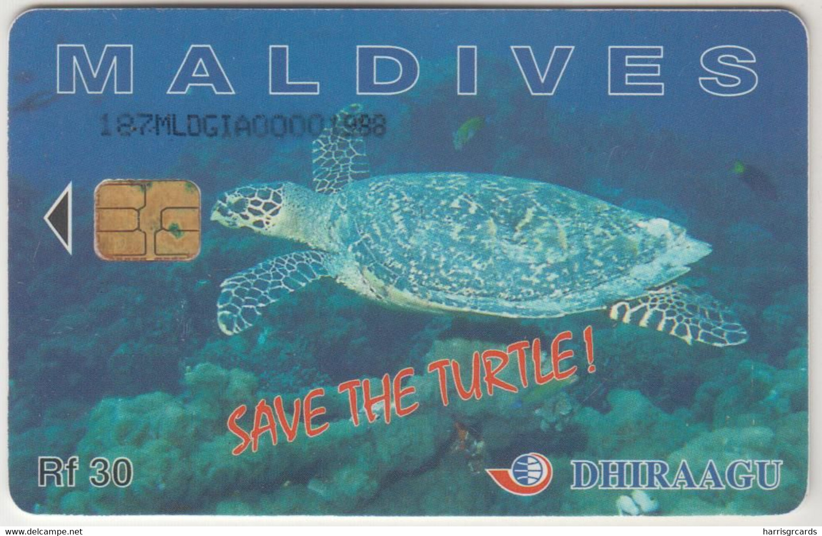 MALDIVES - Save The Turtle!, CN : 187MLDGIG, Used - Maldives