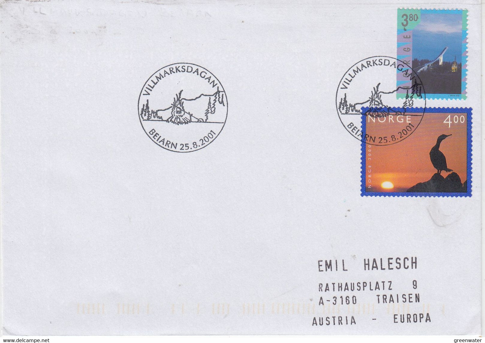 Norway Beiarn Wilderness Days  Cover Ca Bearn 25.8.2001 (NI175) - Covers & Documents