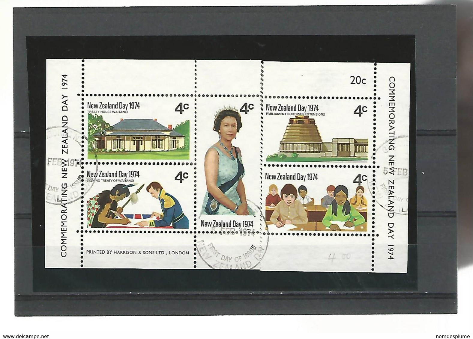 56116 ) Collection New Zealand  Postmark Souvenir Sheet New Zealand Day 1974 - Verzamelingen & Reeksen