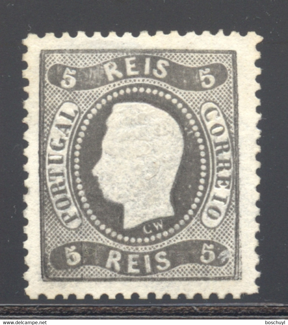 Portugal, 1867, King Luiz I, 5 R., Mint No Gum, Michel 25 - PHOTO CERTIFICATE - Nuovi