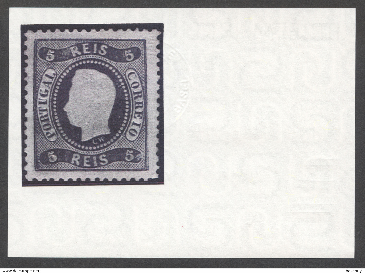 Portugal, 1867, King Luiz I, 5 R., Mint No Gum, Michel 25 - PHOTO CERTIFICATE - Unused Stamps