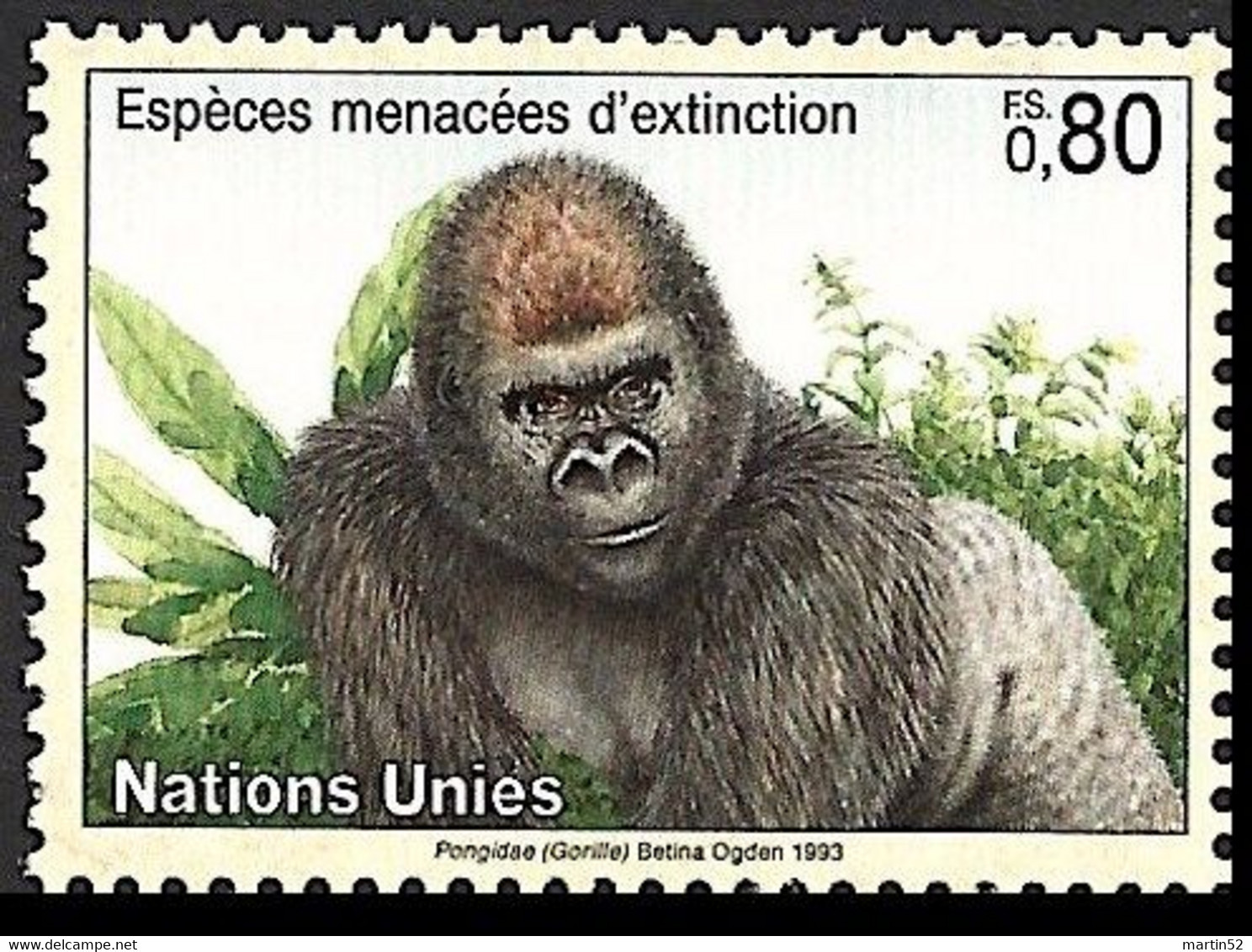 UNO-Genf ONU Genève UN Geneva 1993: "Pongidae (Gorilla)" Zu 232 Mi 227 ** MNH (Zu CHF 1.60) - Gorilles