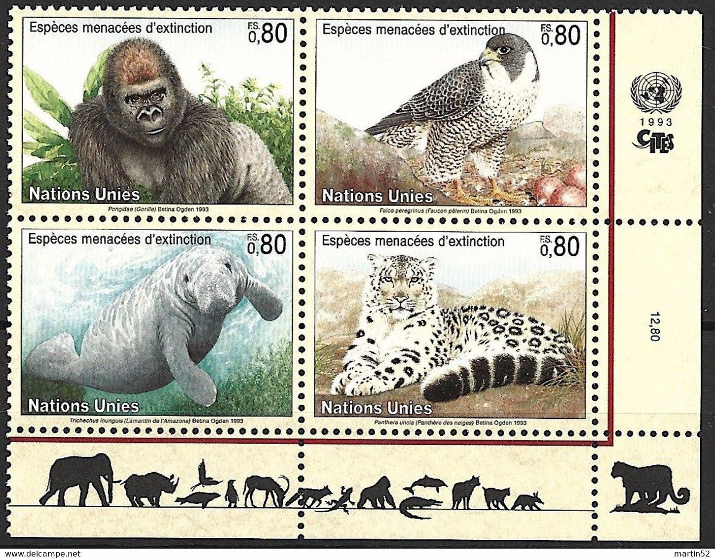 UNO-Genf ONU Genève UN Geneva 1993: "Pongidae (Gorilla)" Zu 232 Mi 227 ** MNH (Zu CHF 1.60) - Gorilla's