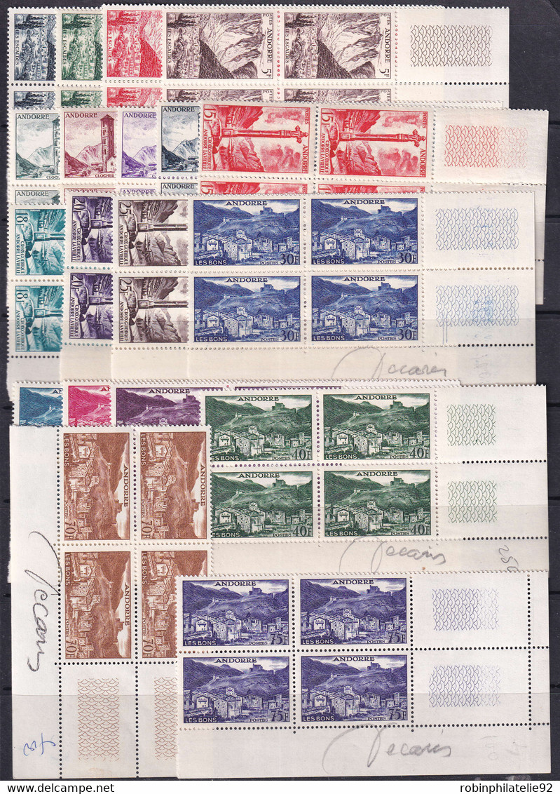 Andorre   N°138 /153  19  Valeurs En Blocs De 4 Cdf Qualité:** - Unused Stamps