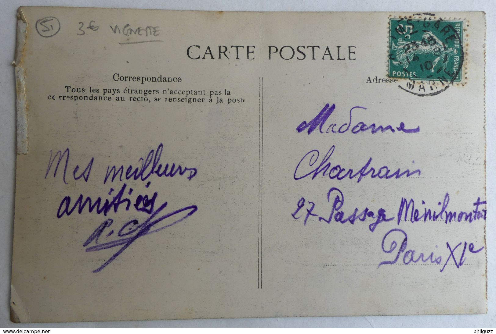 Carte Postale CPA 51 REIMS LA CATHEDRALE 6 VIGNETTE GRAND CONCOURS INTERNATIONAL DE MUSIQUE 1910 - Reims