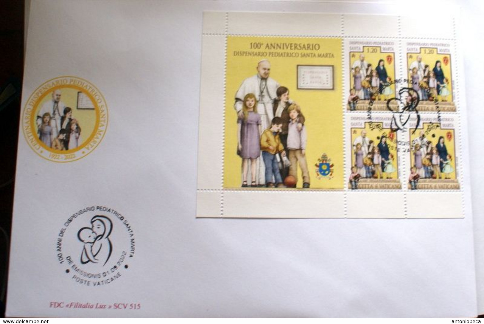 VATICAN 2022, DISPENSARIO PEDIATRICO , BLOCK FDC - Nuevos