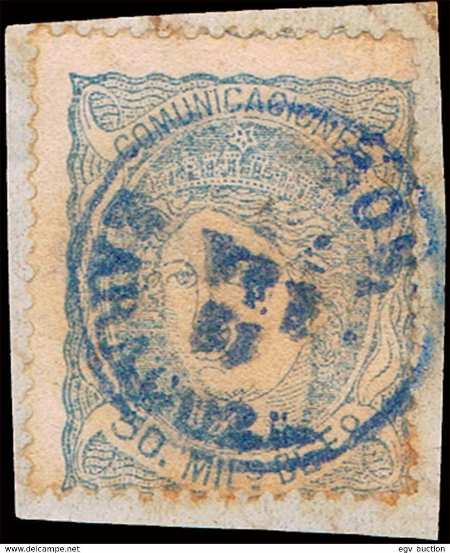 Zaragoza - Edi O 107 - Fragmento Mat Fech. Tp.II "Sos" Azul - Used Stamps