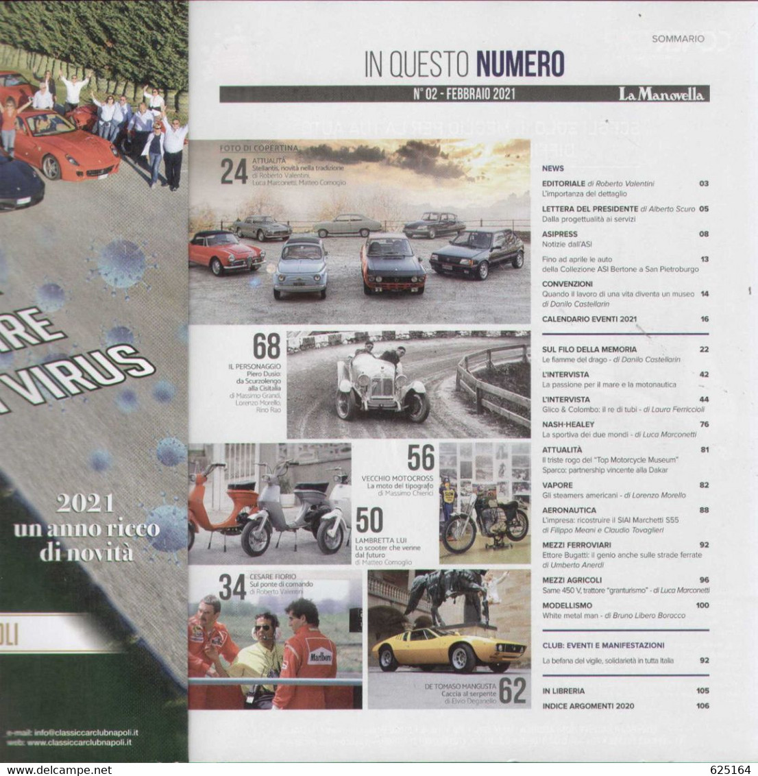 Magazine LA MANOVELLA  2021 No 2 Febbraio ASI Auto Moto Storiche - Motori