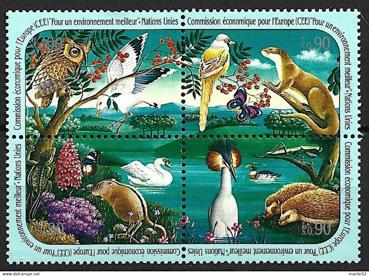 UNO-Genf ONU Genève UN Geneva 1991: CEE "Schwan Cicogne Swan" Zu 199-202 Mi 194-197 ** MNH (Zu CHF 3.50) - Schwäne