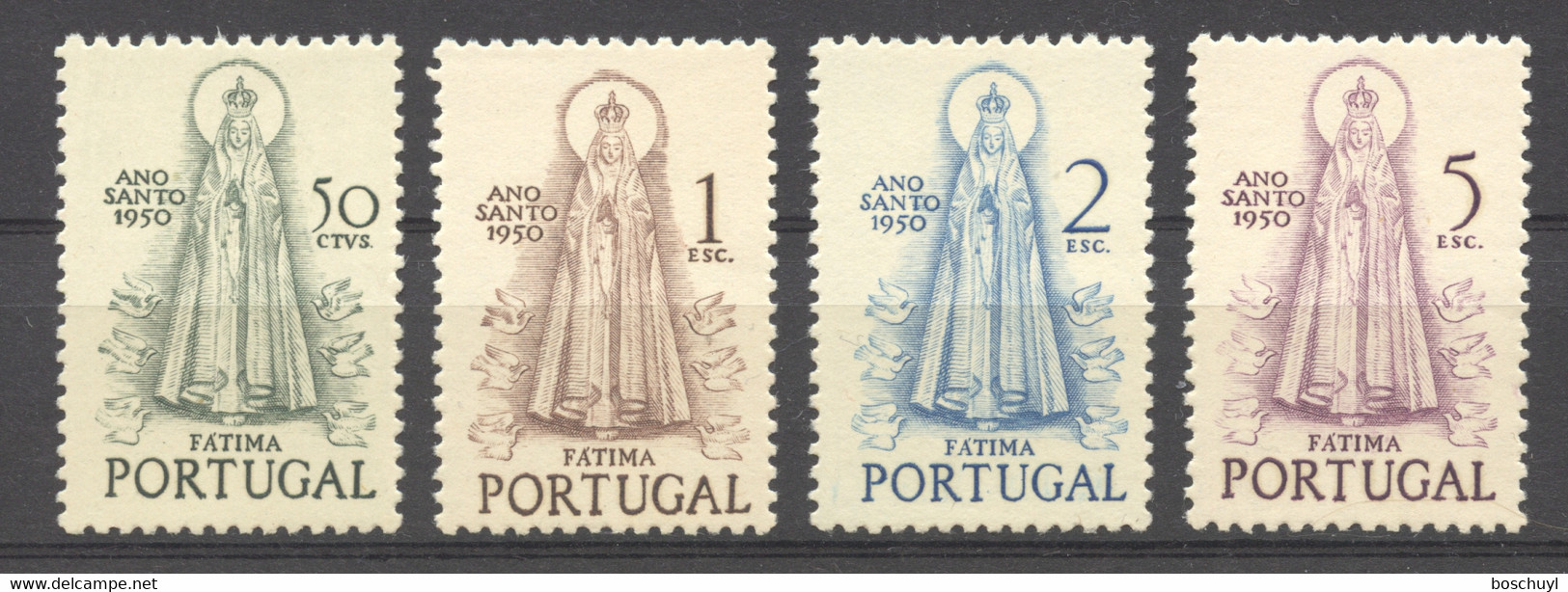 Portugal, 1950, Holy Year, Virgin In Fatima, MNH, Michel 748-751 - Unused Stamps