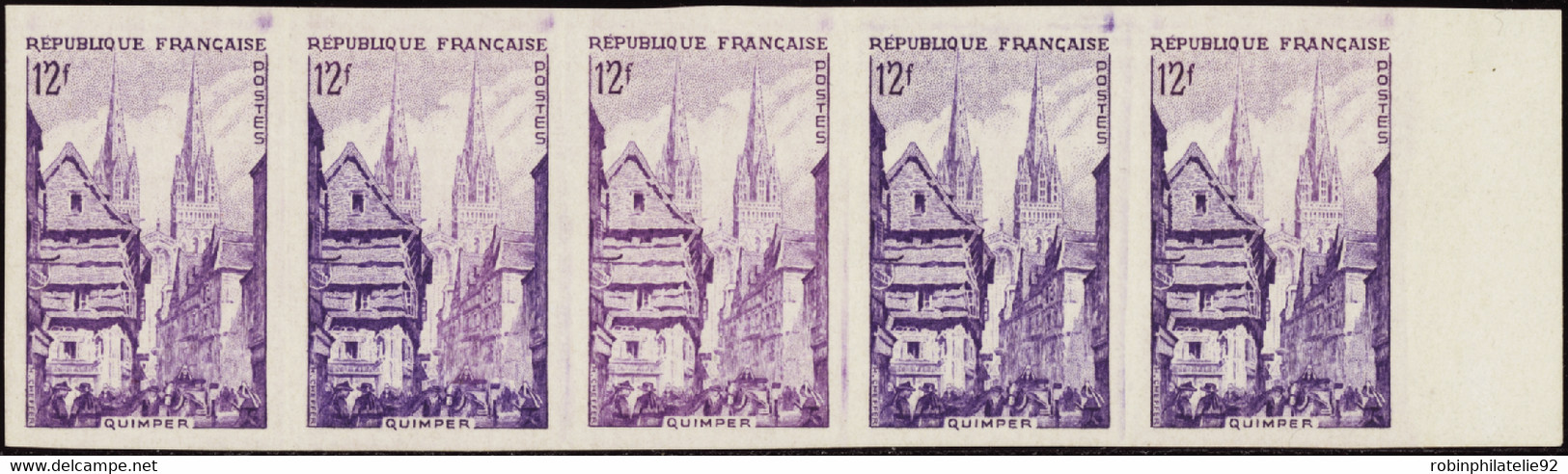 France Essais De Couleur N°979 12F Quimper Bande De 5 Qualité:** - Other & Unclassified