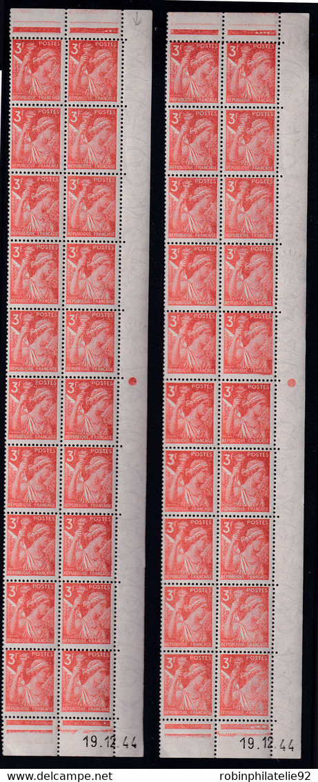 France Variétés  N°655 2 Blocs De  20 Bdf Filigrane Papier Japon ,les 2 Gavanos Qualité:** - 1939-44 Iris