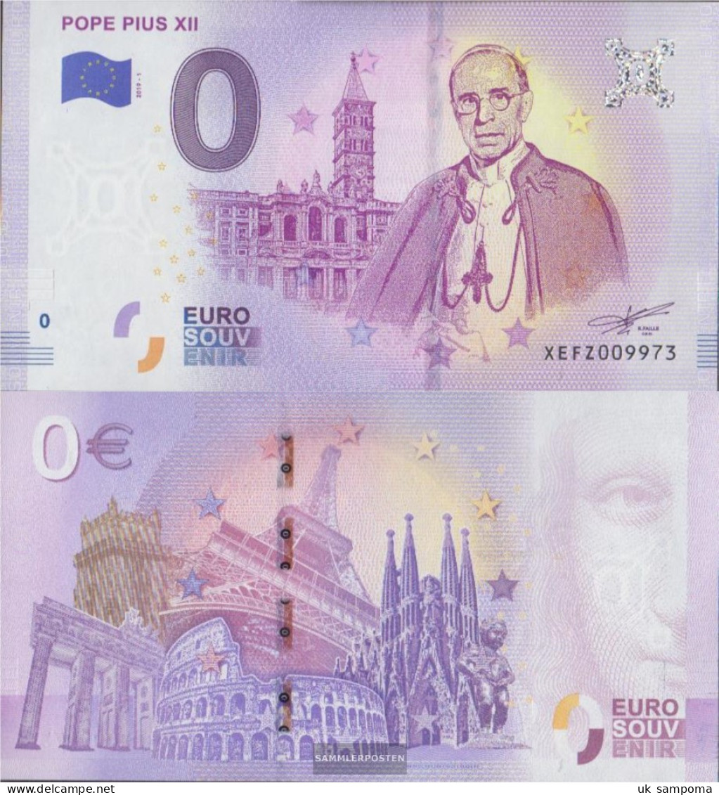 Vatikanstadt Souvenirschein Pope Pius XII. Uncirculated 2019 0 Euro Pope Pius XII. - Vaticano (Ciudad Del)