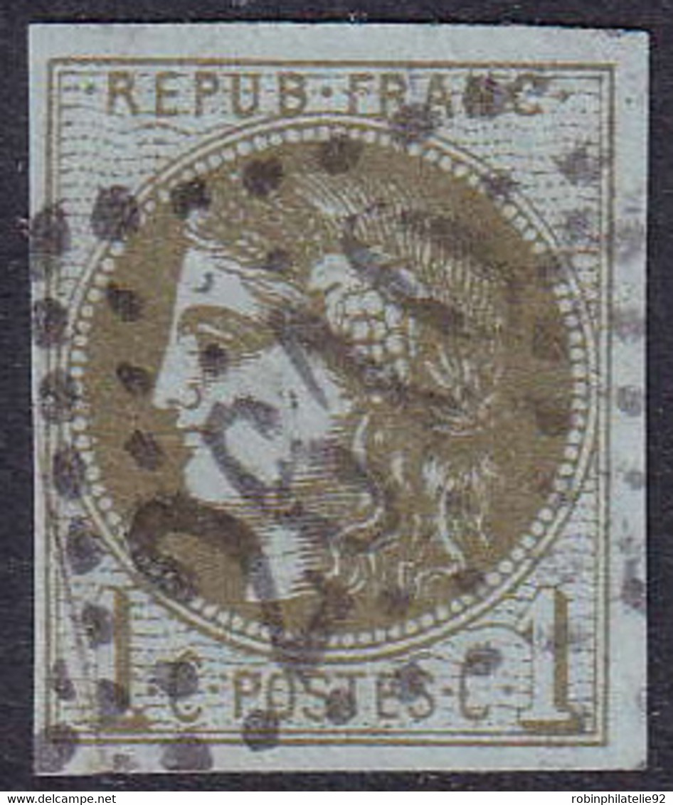 FRANCE  1849/1900 N°39 C 1c Olive Report III TB Qualité:OBL Cote:175 - 1870 Emission De Bordeaux