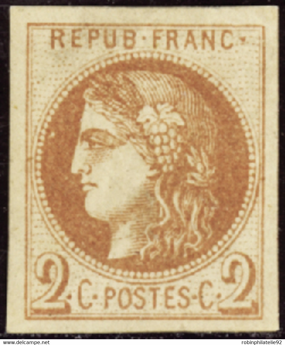 FRANCE  1849/1900 N°40Ab 2c Brun-rouge Report 1 Qualité:* Cote:7500 - 1870 Emission De Bordeaux
