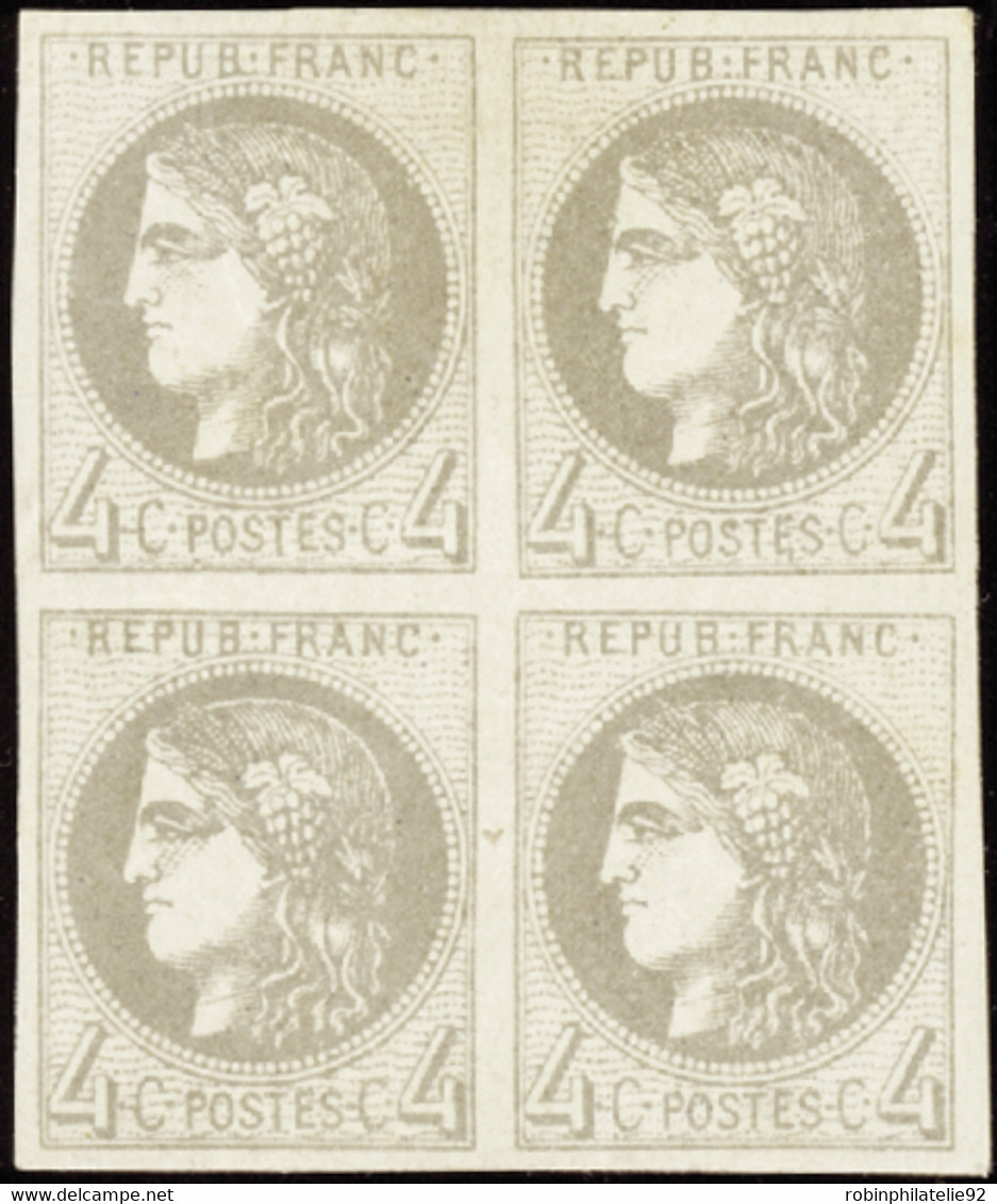 FRANCE  1849/1900 N°41B 4c Gris Bloc De 4 (2ex*) Qualité:** Cote:1900 - 1870 Emission De Bordeaux