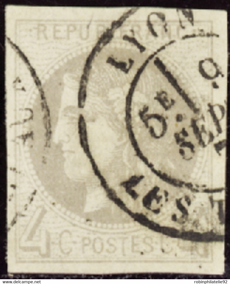 FRANCE  1849/1900 N°41B 4c Gris Report 2 TB Qualité:OBL Cote:350 - 1870 Emission De Bordeaux