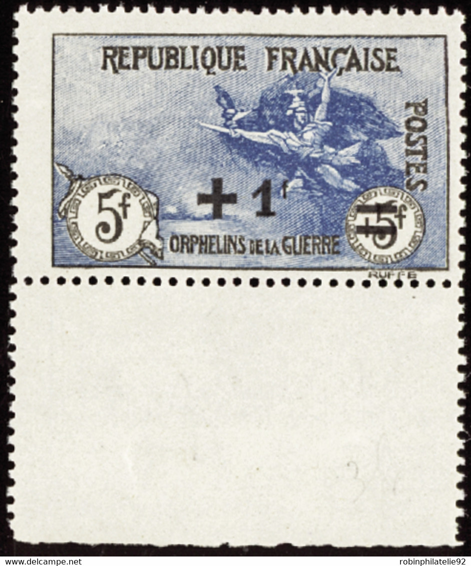 FRANCE  VARIETES N°169 A Orphelins +1f Sur 5f+5f Noir Et Bleu Bdf Qualité:** Cote:385 - Unused Stamps