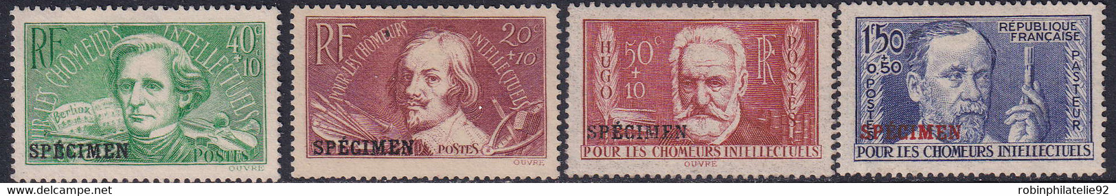 FRANCE  VARIETES N°330 /333 4 Valeurs Spécimen  Qualité:(*) Cote:400 - Unused Stamps