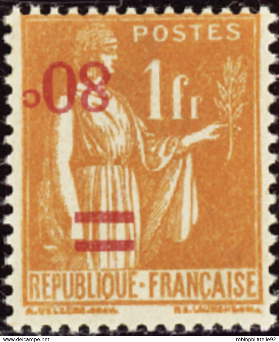 FRANCE  VARIETES N°359 B Surcharge Renversée  Qualité:* Cote:1000 - Unused Stamps