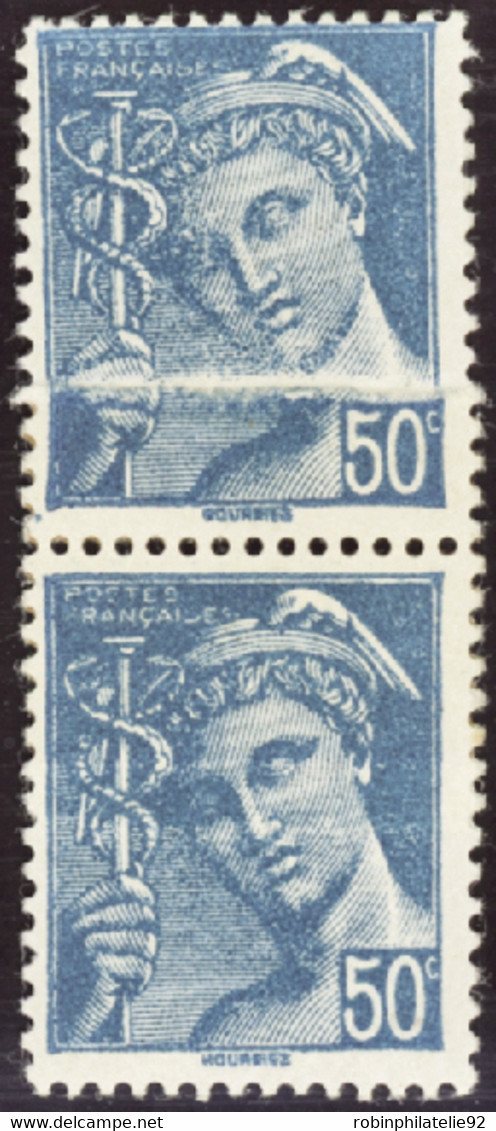 FRANCE  VARIETES N°549 Paire Impression Sur Raccord  Qualité:** Cote:130 - 1938-42 Mercure