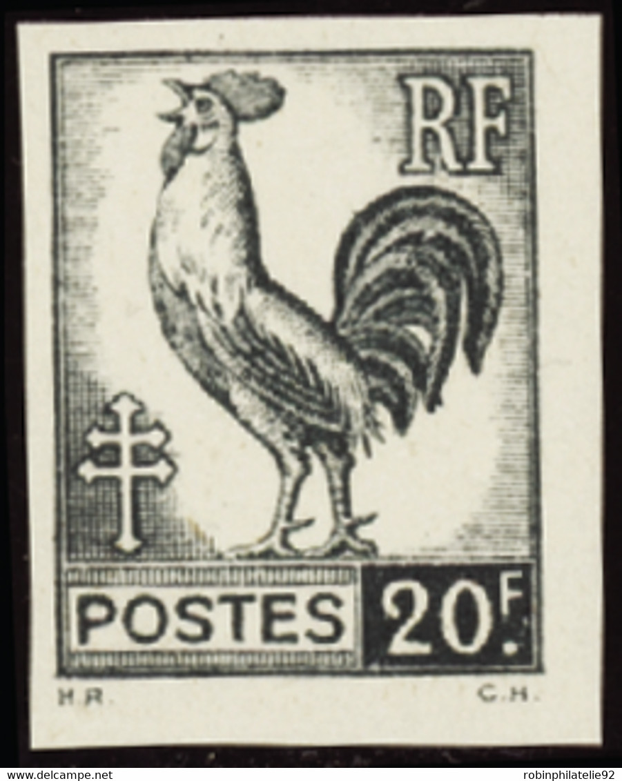 FRANCE  VARIETES N°630 /648 Coq Et Marianne 19 Valeurs Non Dentelées  Qualité:** Cote:625 - 1944 Gallo E Marianna Di Algeri