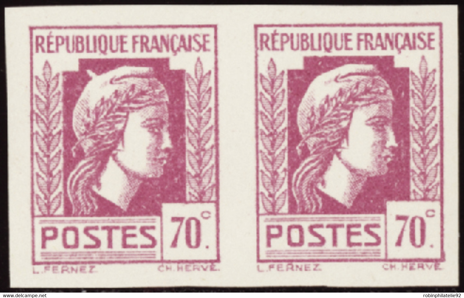 FRANCE  VARIETES N°635 A Paire Non Dentelée 1 Ex "bonnet à Pointe" Qualité:** - Unused Stamps