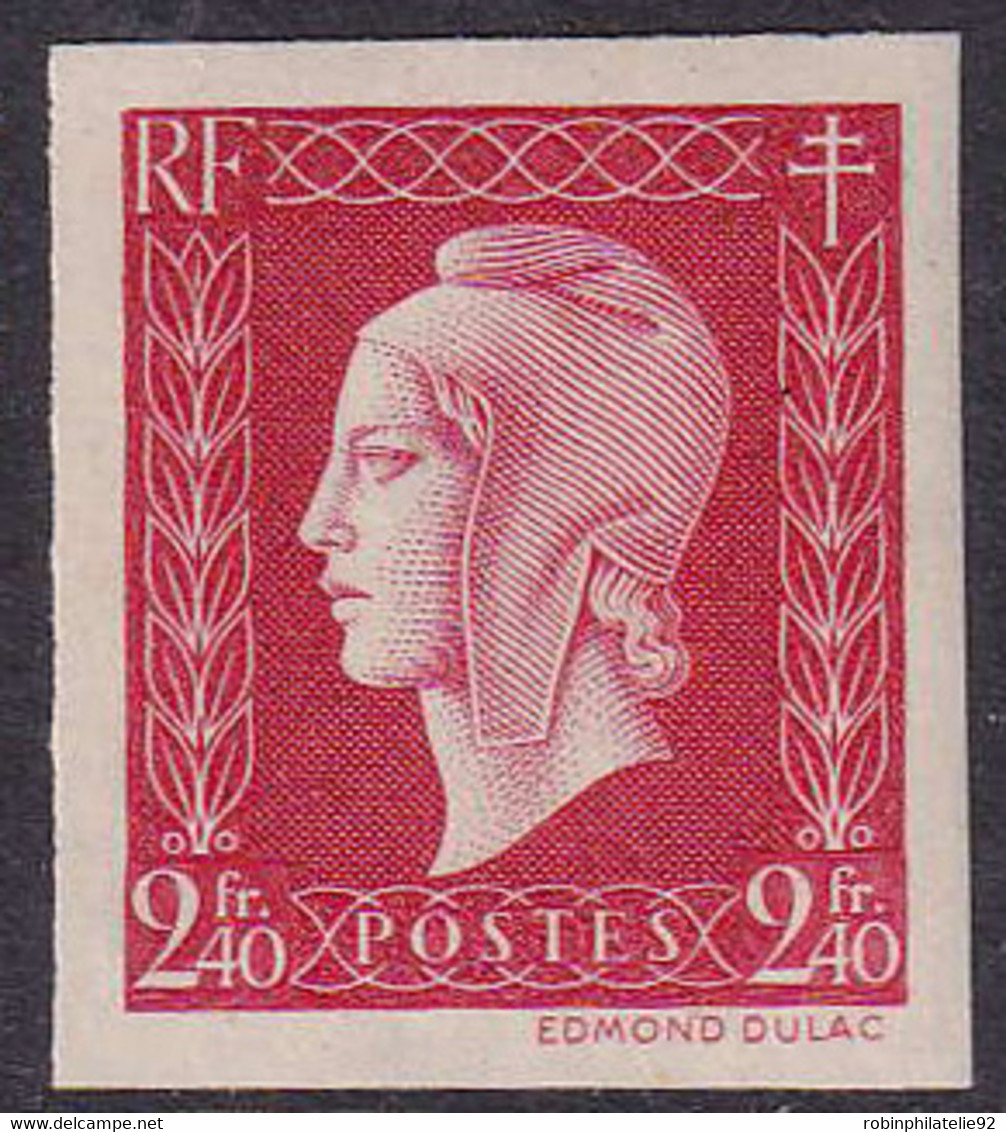 FRANCE  VARIETES N°693 A Non Dentelé  Qualité:** Cote:900 - 1944-45 Marianne De Dulac