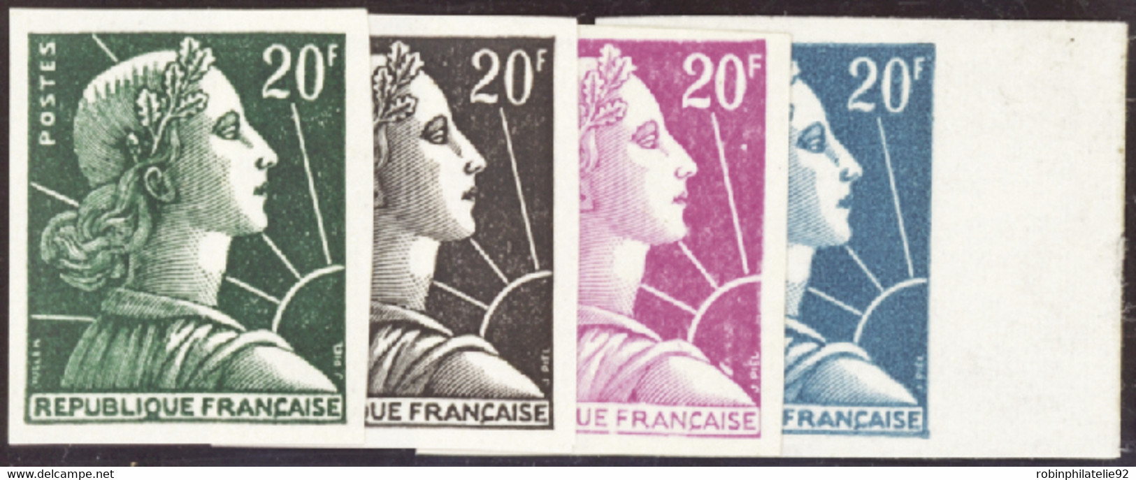 FRANCE  VARIETES N°1011 B 20f M De Muller 4 Essais De Couleur Qualité:** - 1955-1961 Marianne De Muller