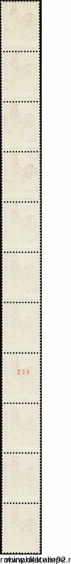 FRANCE  VARIETES N°1331 Bande De 11 Timbres Impression Recto-verso Qualité:** Cote:495 - 1962-1965 Coq De Decaris