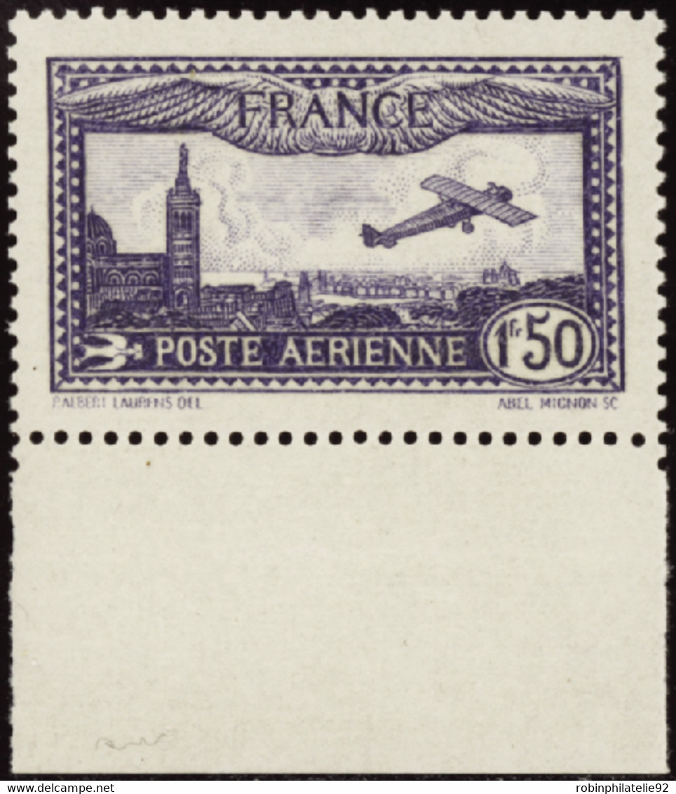 FRANCE  VARIETES POSTE AERIENNE N°6a 1f50 Outremer Bdf Qualité:** Cote:150 - Unused Stamps