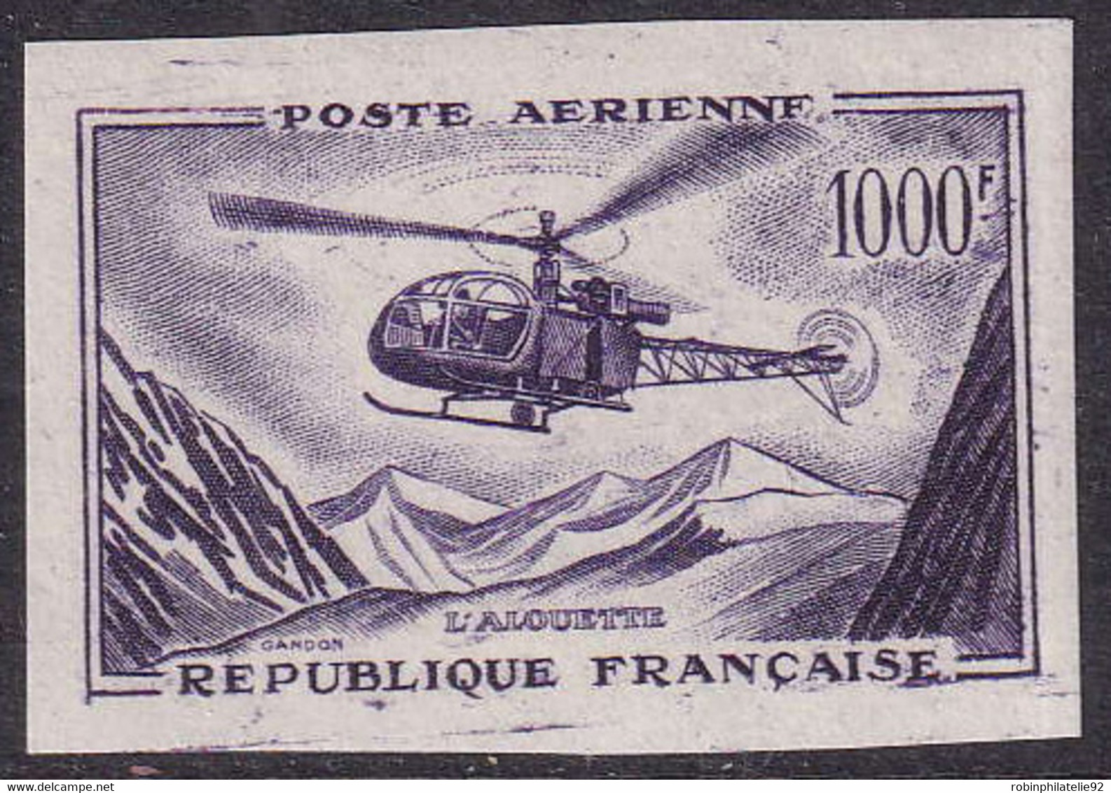 FRANCE  ESSAIS POSTE AERIENNE N°37 1000f Alouette Essai De Couleur  Qualité:** - Other & Unclassified
