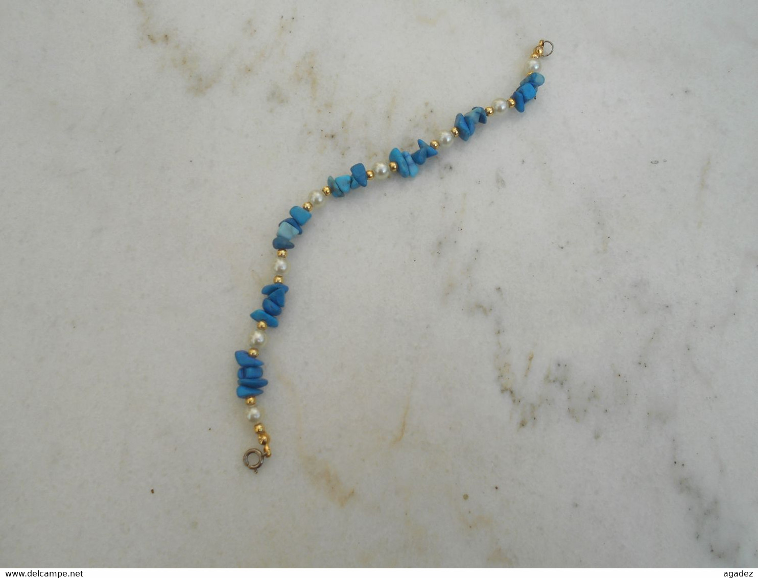 Bracelet Fantaisie Perles Bleues - Armbänder