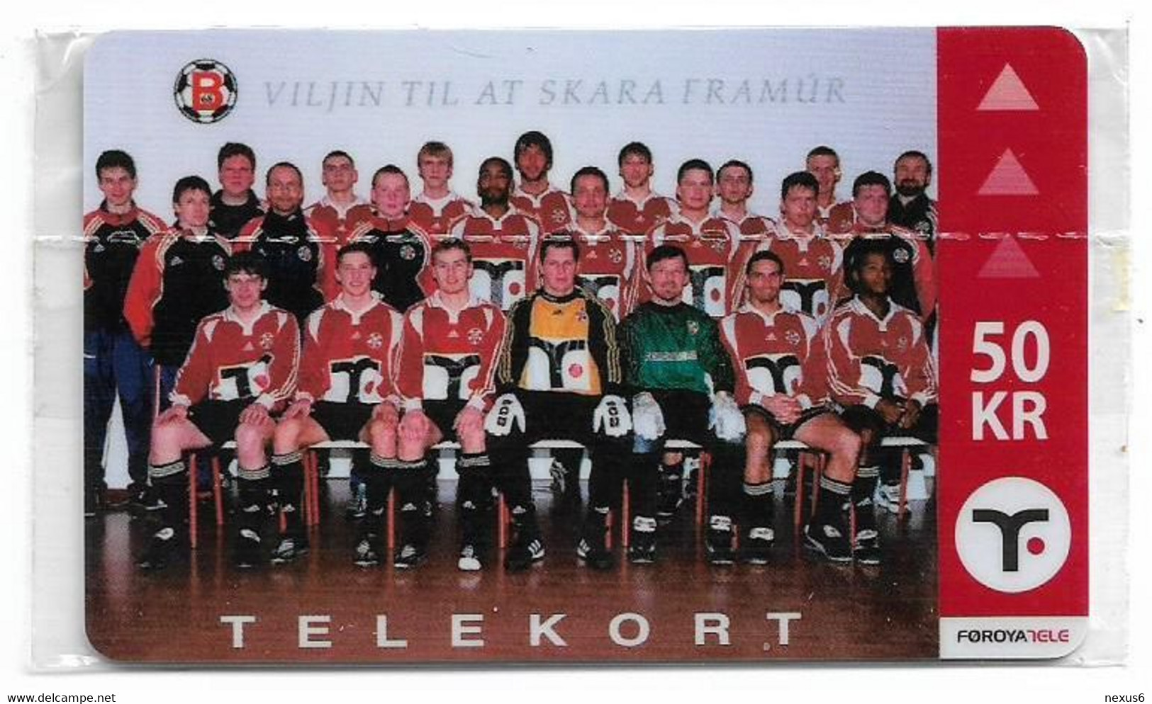 Faroe - Faroese Telecom (Magnetic) - Football Team - 04.2002, 50Kr. 3.000ex, NSB - Faroe Islands