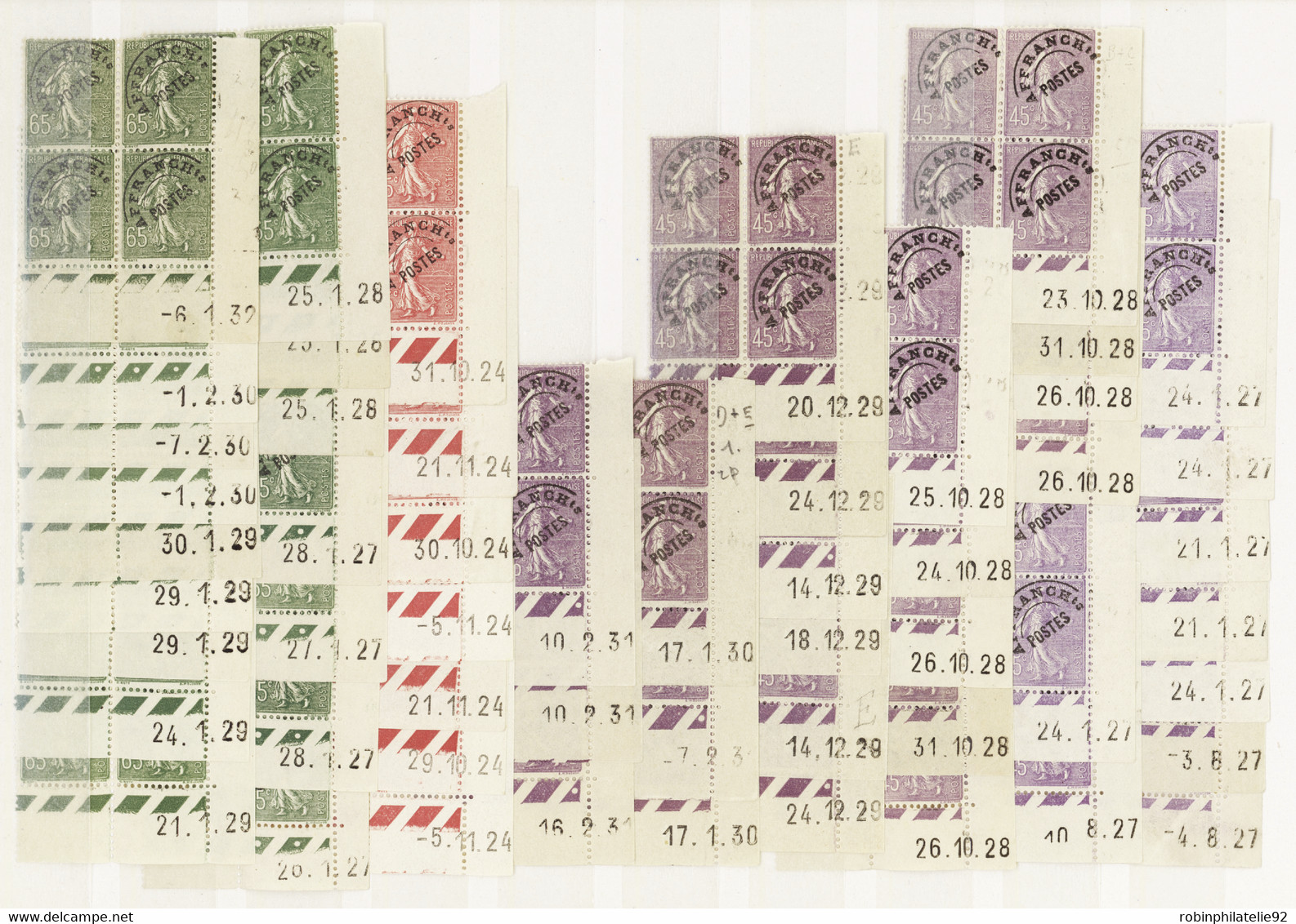 FRANCE  COINS DATES PREOBLITERES N°46 /48/49 Semeuses Lignées Collection 53 Coins Datés Qualité:* Cote:4140 - Sonstige & Ohne Zuordnung