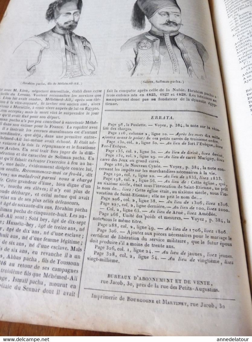 1839 MP PORTRAITS  : Méhémed-Ali ,vice-roi d'Egypte; Ibrahim Pacha (fils de Méhémed-Ali ) ; Selves, Soliman Pacha; Etc