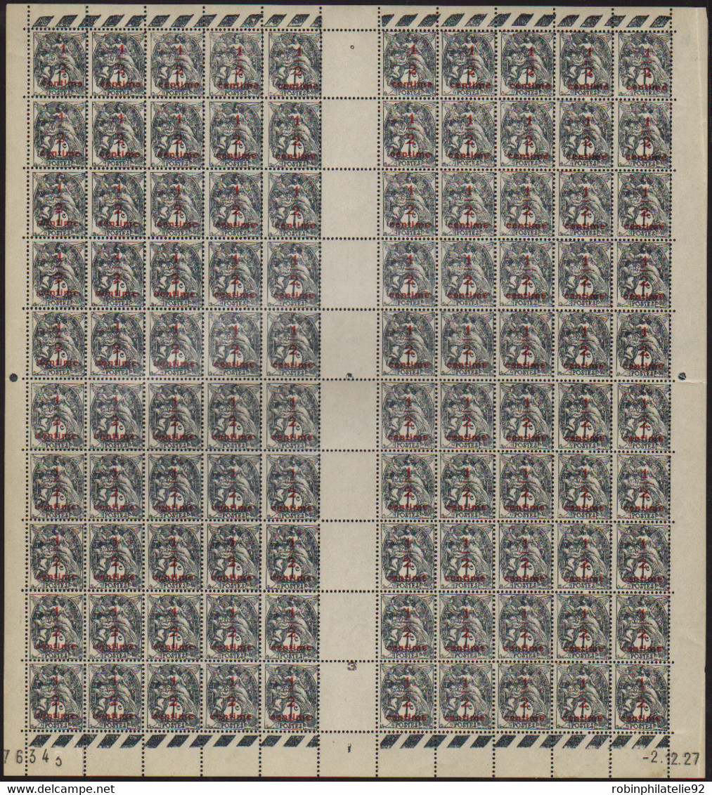 FRANCE  FEUILLES N°157 1/2c Sur 1c Blanc Feuille De 100 Timbres CD 2-12-27  Qualité:** Cote:100 - Feuilles Complètes