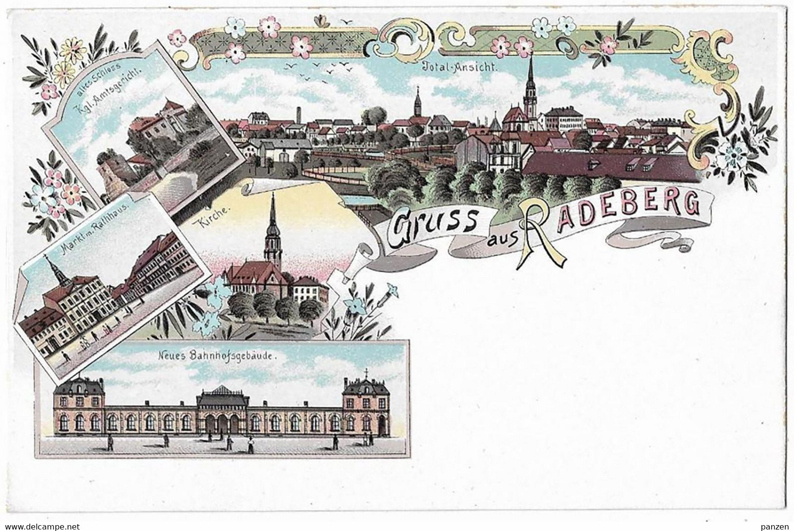 Germany Radeberg 1900 Litho Multi View Picture Postcard F2.41 - Rabenau