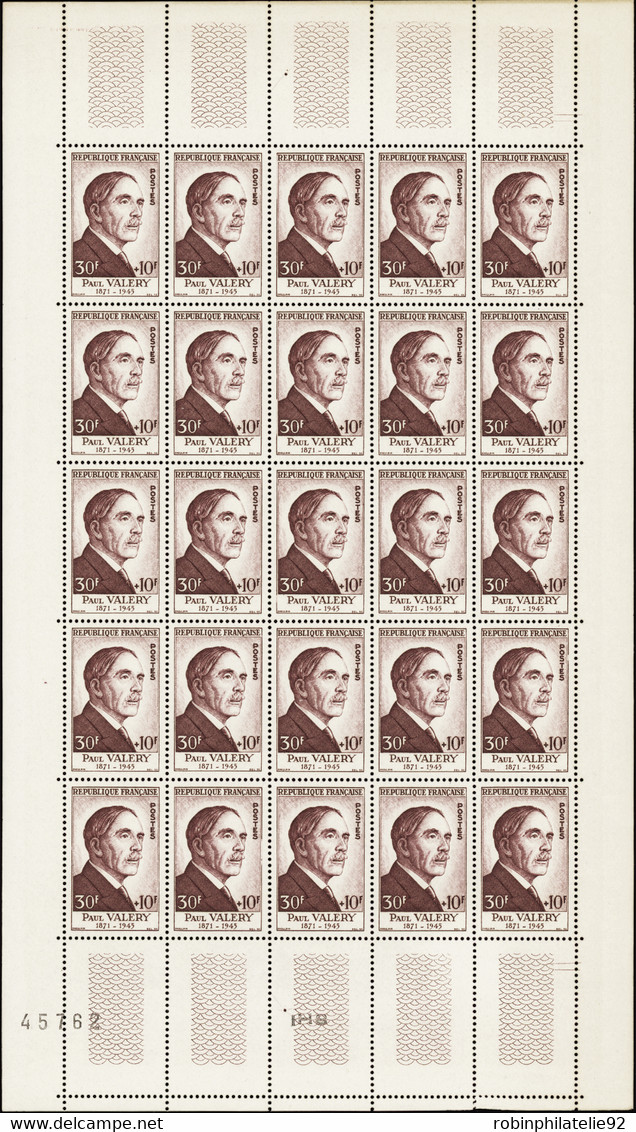 FRANCE  FEUILLES N°989 /994 Célébrités 6 Valeurs En Feuilles De 25 Timbres  Qualité:** Cote:4650 - Feuilles Complètes