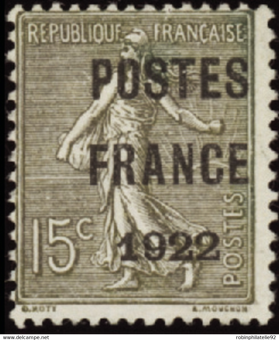 FRANCE  PREOBLITERES N°37 15c Semeuse Lignée "Postes France 1922" Qualité:(*) Cote:700 - Other & Unclassified